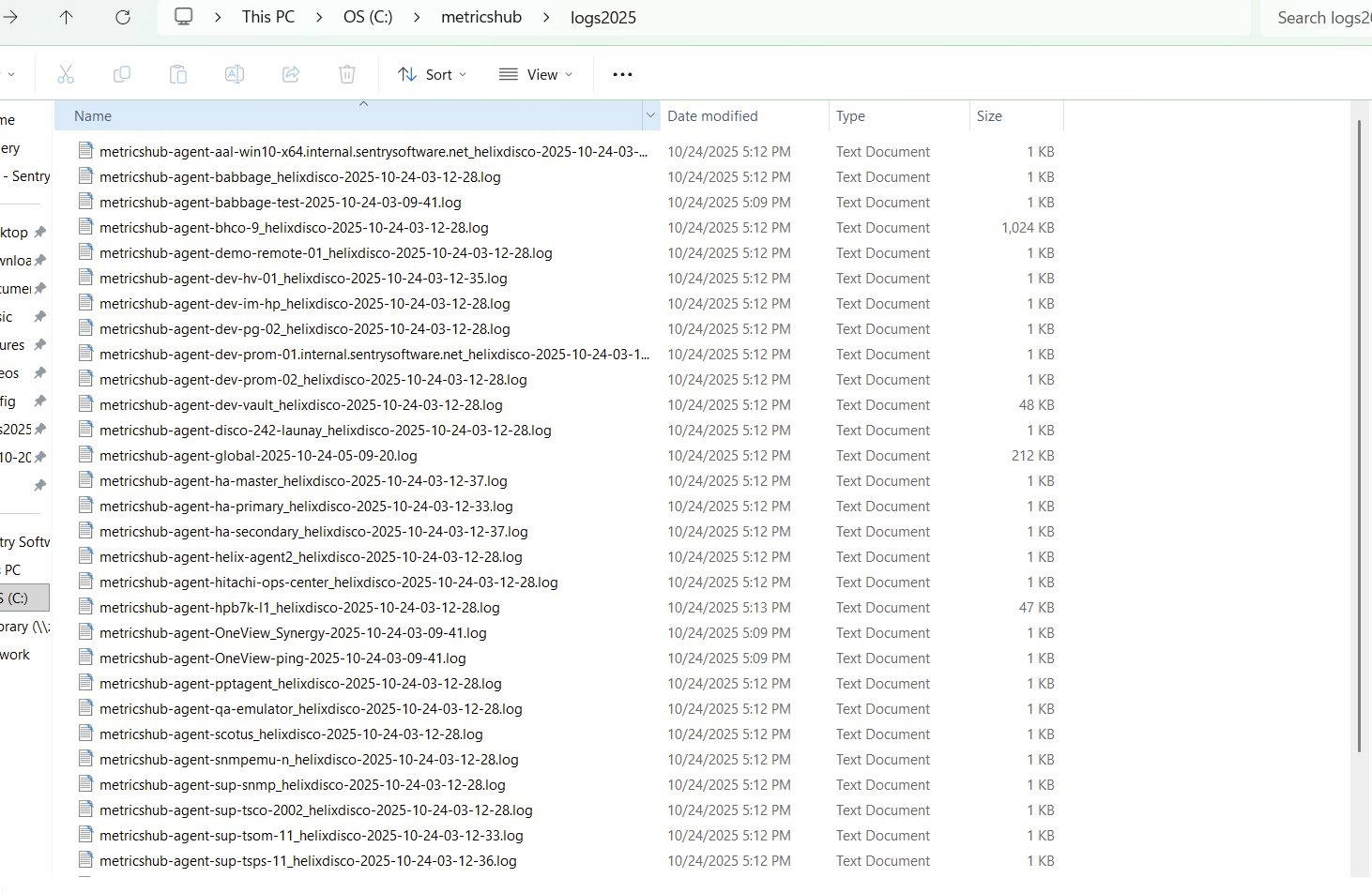 MetricsHub generates a dedicated log file for each monitored host
