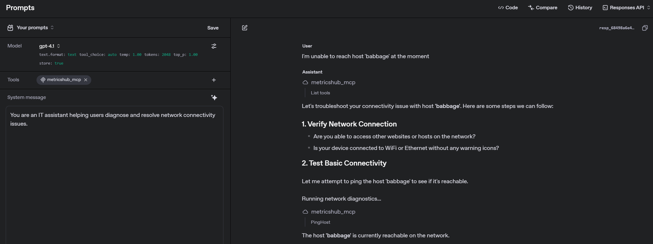 OpenAI Prompt - MetricsHub MCP